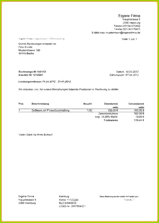 Rechnung Schreiben Vorlage Kostenlos Word Beste Privat Rechnung