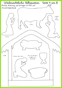 Weihnachtliche Silhouetten zum Ausdrucken