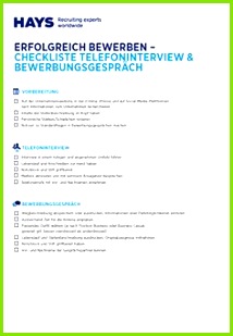 Checkliste Bewerbungsgespräch