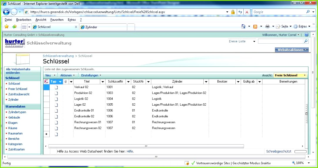 schlüsselverwaltung excel vorlage