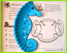 Seepferd Seepferdchen aus Pappteller basteln mit Kindern We are making these adorable sea horses & some sea shells tonight to go with the VBS decorations