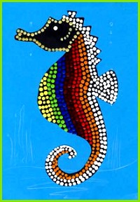 Seepferdchen mit Dot Painting