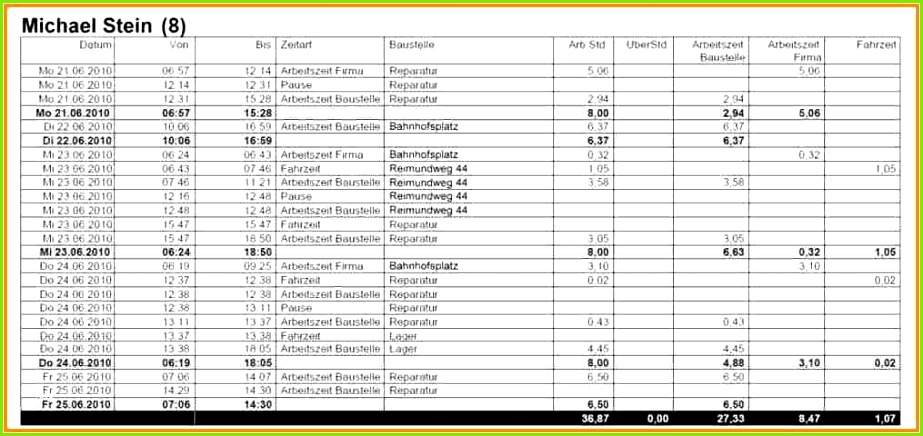 13 stundenzettel excel 2017 923436 13 Stundenzettel Excel 2017