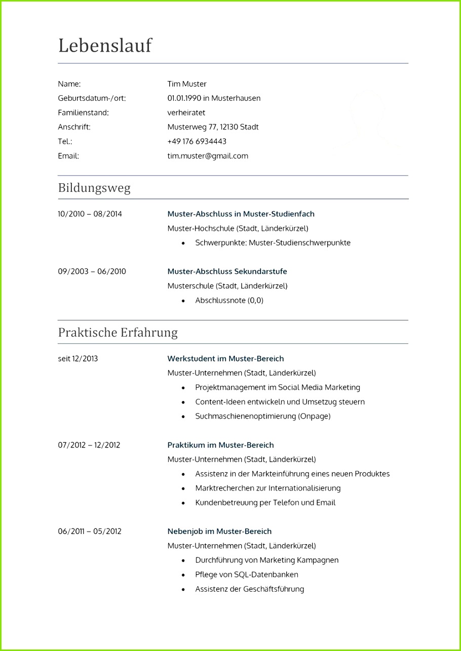 lebenslauf muster für lehrer lebenslauf designs Tabellarischer Lebenslauf Generator kostenlose lebenslauf muster und vorlagen