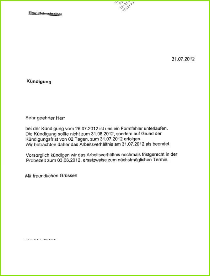 kündigung mietvertrag muster