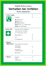 Vorlage Verhalten bei Unfällen