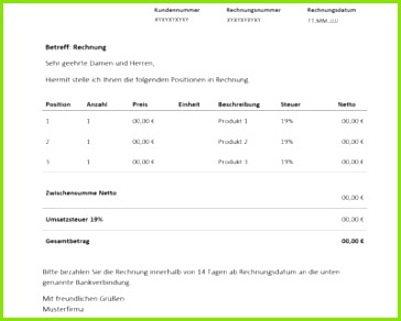 15 rechnungsvorlagen muster