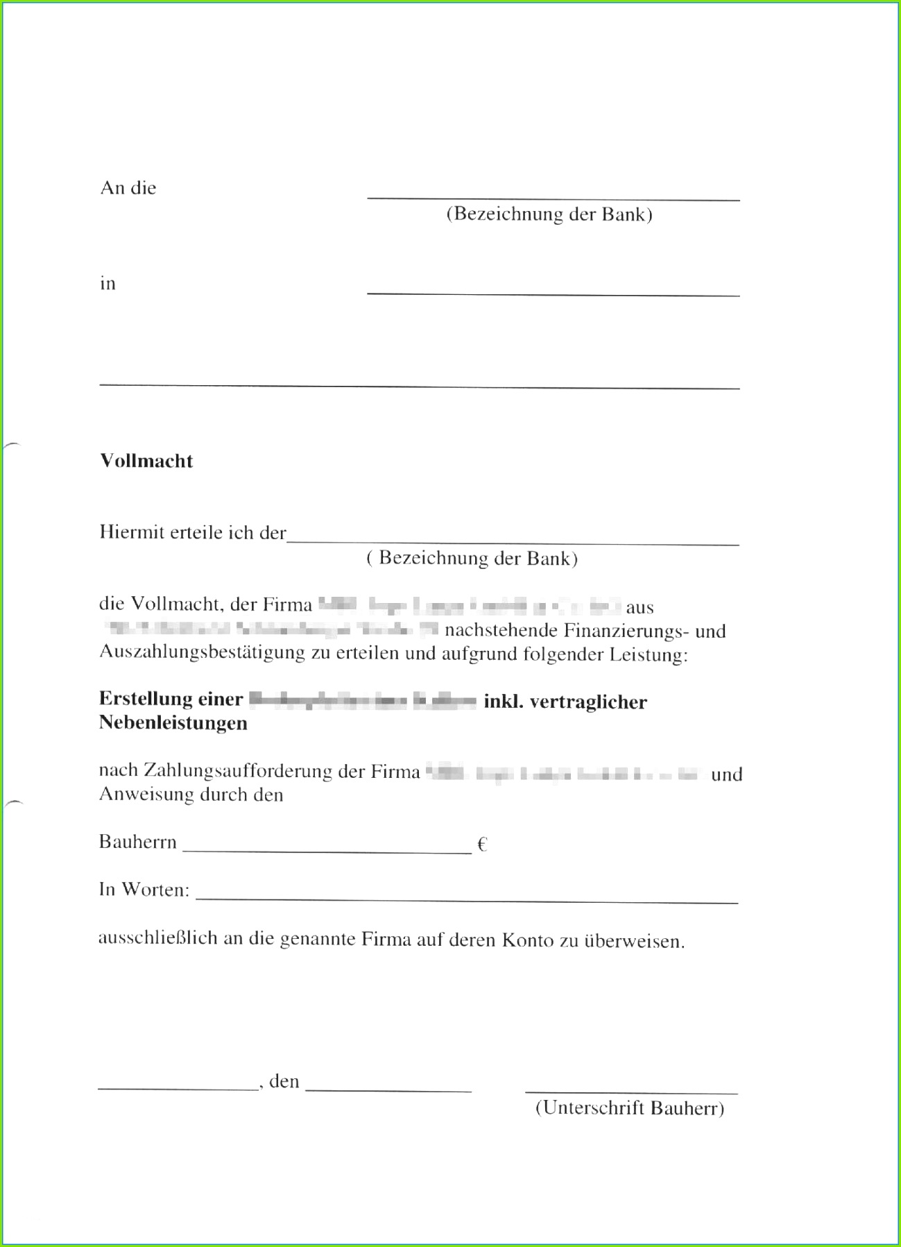Vollmacht Zur Vorlage Bei Der Zulassungsbehörde Wunderbar Muster Einer Vollmacht