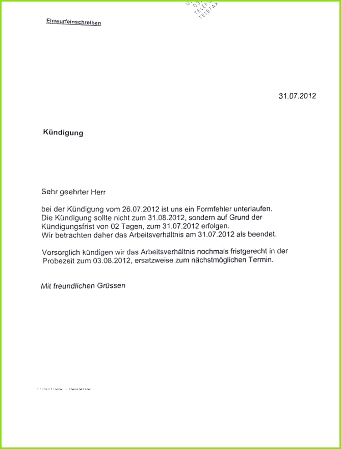 Genial Fristlose Kündigung Arbeitnehmer Vorlage Abbildung