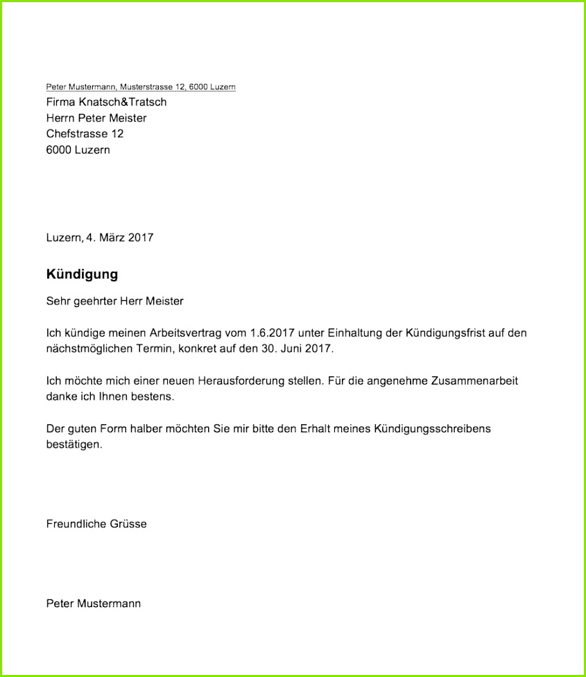 15 Genial Fristlose Kündigung Arbeitnehmer Vorlage Abbildung